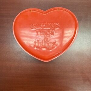 Vintage Jsny Heart Shaped Jewelry Box Earrings Rings & Things